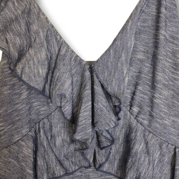 Max Studio Tshirt Maxi Dress Navy White VNeck Spaghetti Straps Sz S - Picture 9 of 10